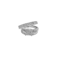 Minimalist Three Set Engagement Ring White Gold (14K)