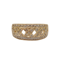 Fancy Crossed CZ Lady Ring (14K).