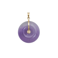 Purple Jade Disc 'Fortune & Happiness' Pendant (14K)
