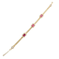 Emerald Halo Bismark Bracelet (14K).