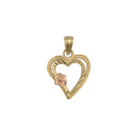 Two-Tone Heart Outline Flower Diamond Cut (14K)