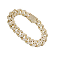 Iced-out Lock Miami Bracelet (14K).