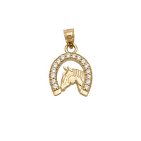 Horseshoe & Horse Head CZ Pendant (14K)