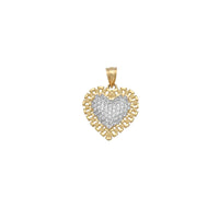 Concave Heart CZ Pendant (14K)