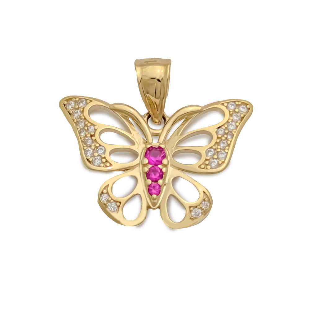 Butterfly CZ Pendant (14K)