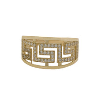 Greek Key CZ Ring (14K)
