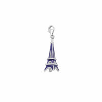 Purple Enameled Eiffel Charm (Silver)