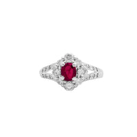 Diamond Flower Setting by Ruby Ring(24K)