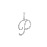 Diamond Letter P Initial Pendant (14K)