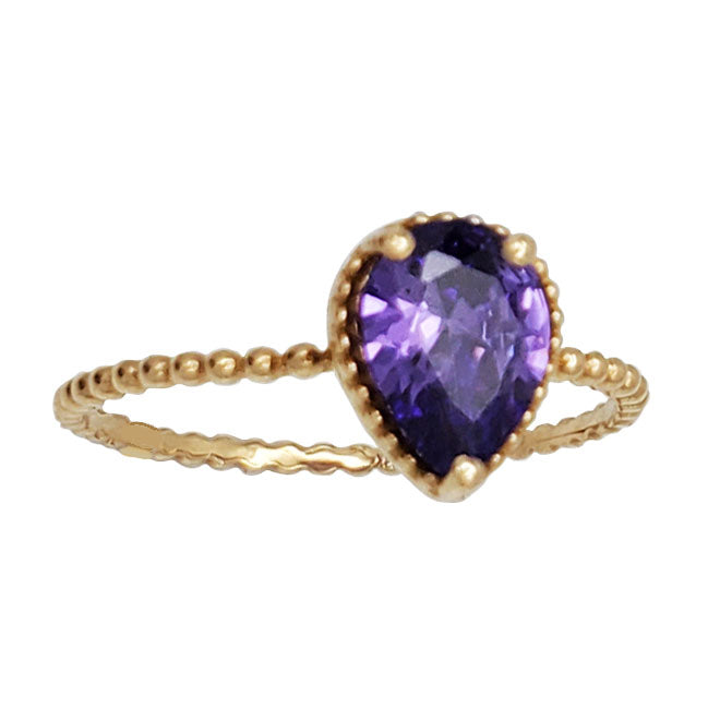 Purple CZ Lady Ring (14K).