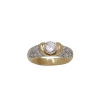 Two Tone Zirconia Ring (14K)
