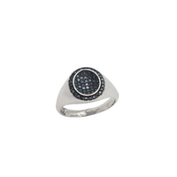 Oval Shape Black CZ Ring (Silver)