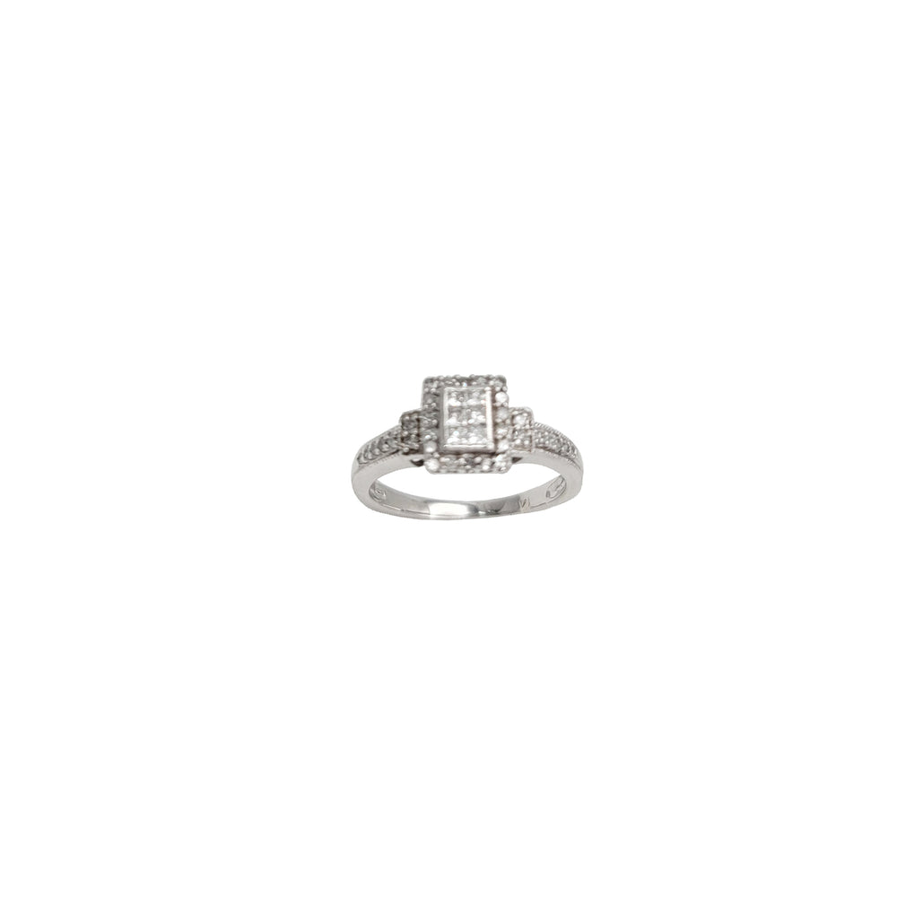 White Gold Princess Cut Engagement Diamond Ring (14K)