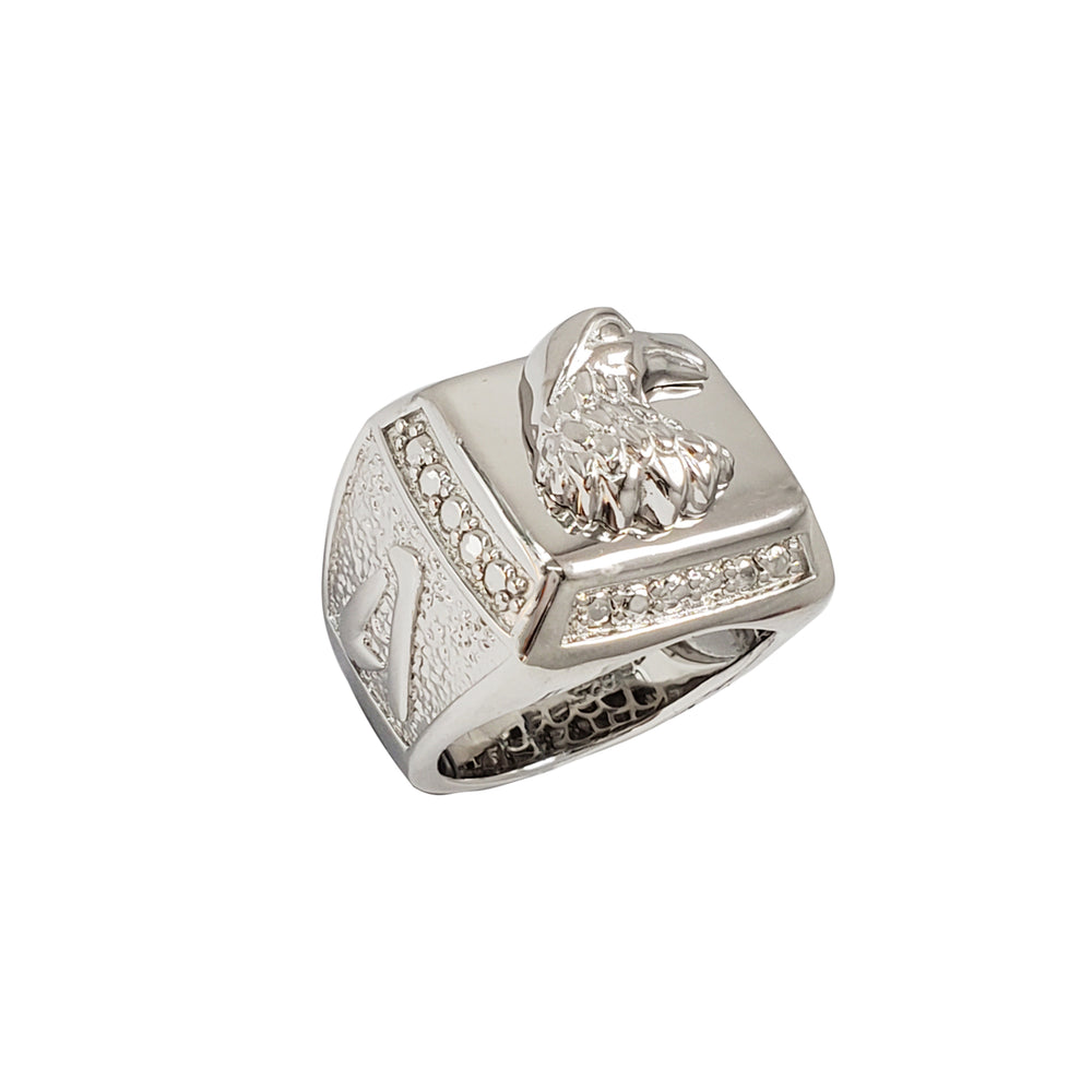Rectangle Eagle Men Ring (Silver)