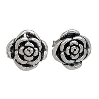 Rose Stud Earrings (Silver)