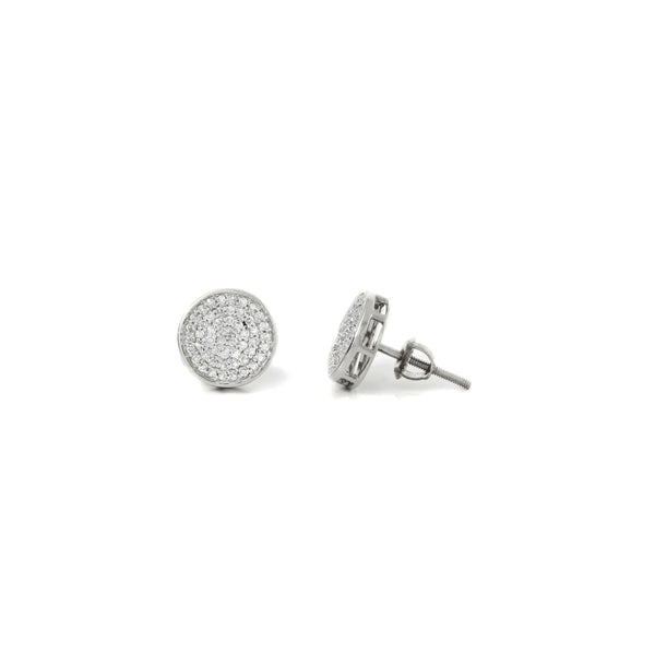 Round Cluster Diamond Pave Stud Earring (14K)