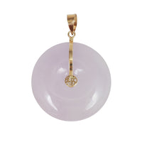 Round Jade Pi Disc Pendant (14K)
