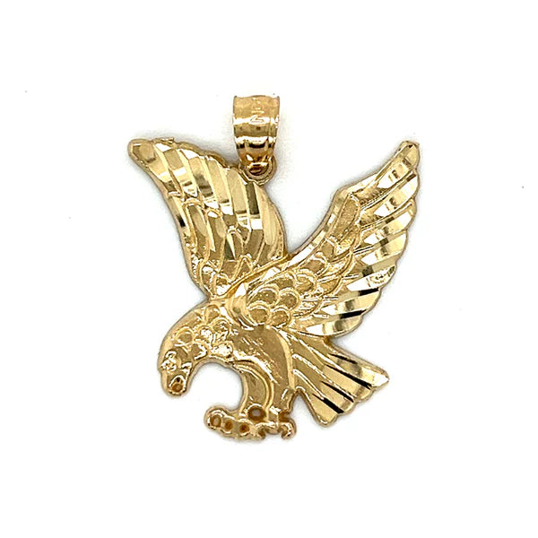 Diamond-Cut Eagle Pendant (14K)