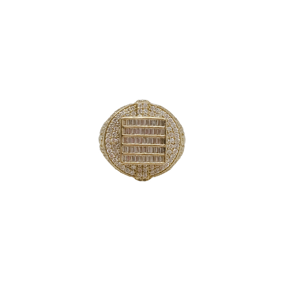 Iced-Out CZ Outstanding Squared Men Ring (14K)