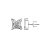 Diamond Square Stud Earring (14K)