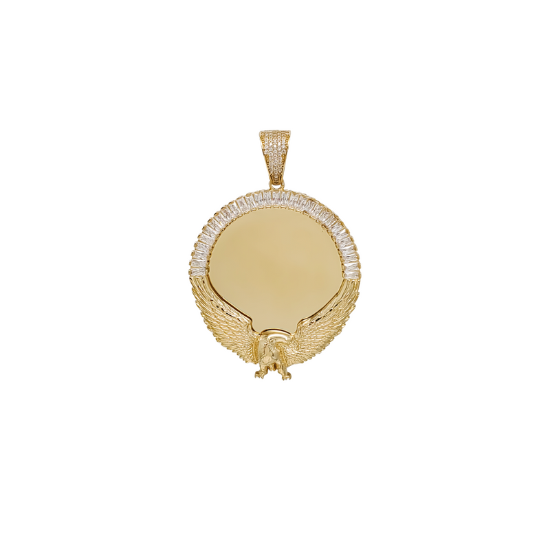 Emerald Zirconia & Goose Picture Pendant (14K)