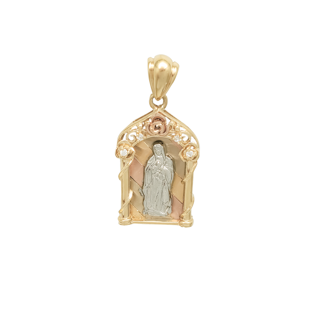 Roses Frame Guadalupe Pendant (14K)