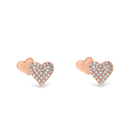 Double Heart Diamond Earring (14K)