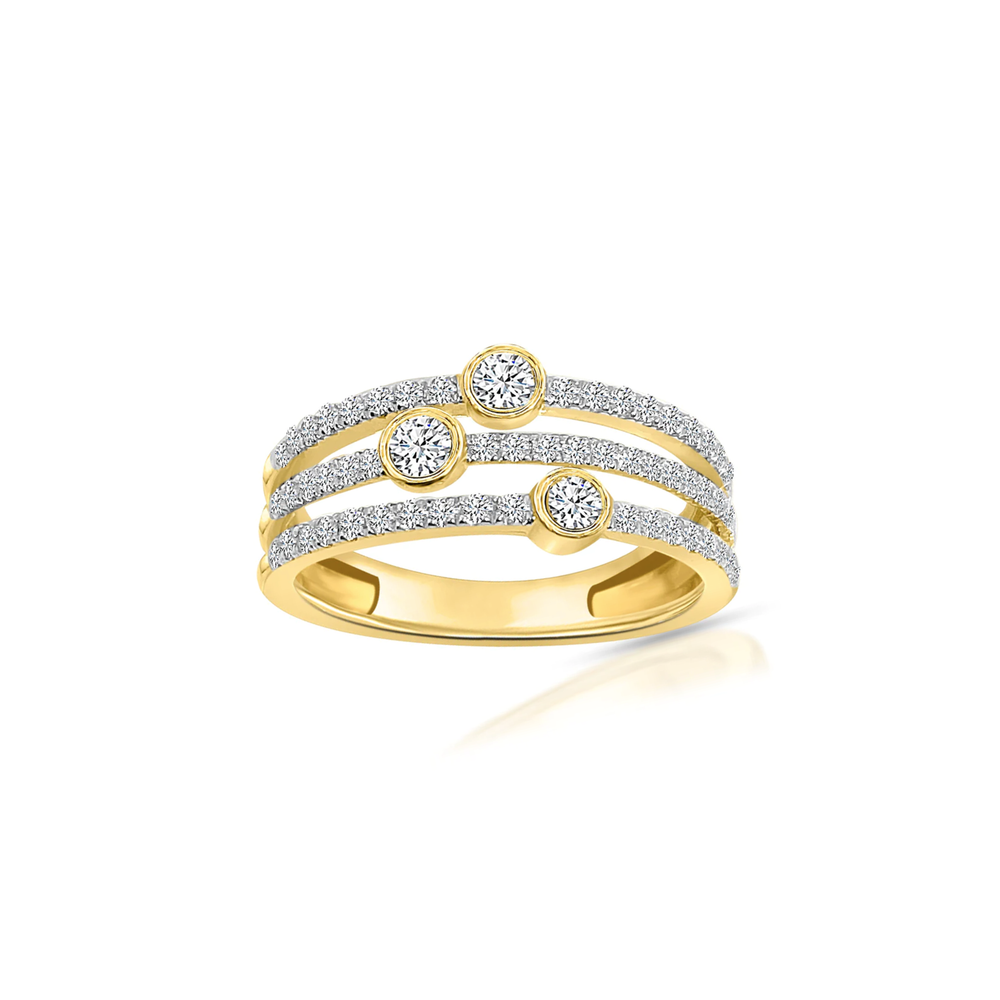 Orbit Three-Rows Diamond （14K）