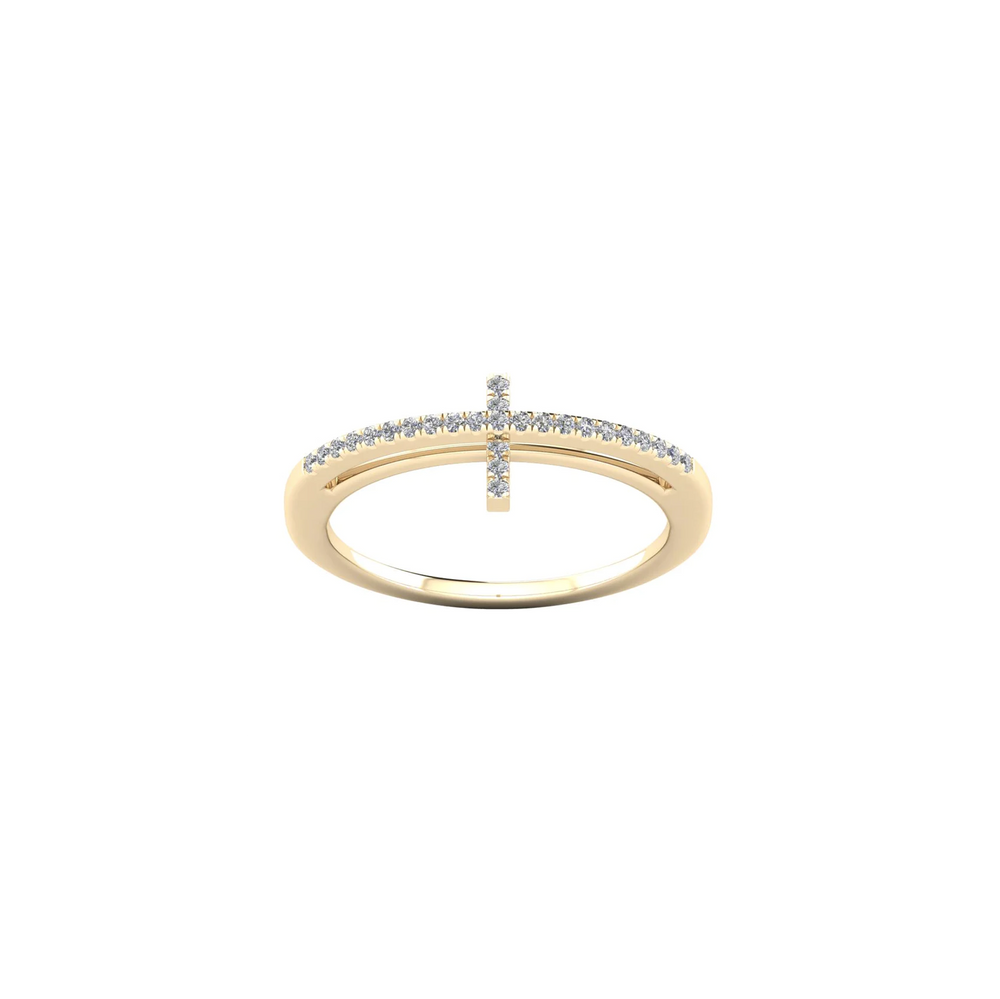 Sideway Cross Diamond Ring （14K）