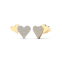 Double Heart Diamond Earring (14K)