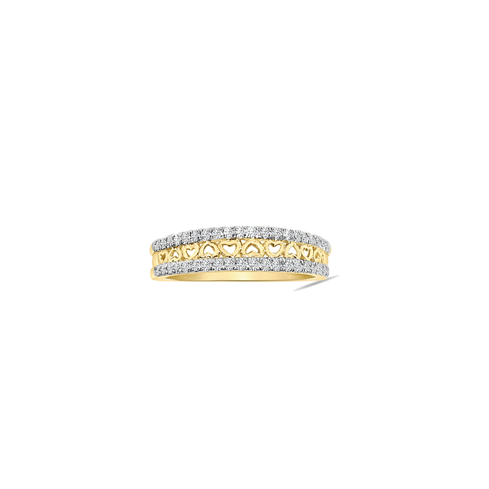 Lady Diamond Hearts Band Ring （14K）
