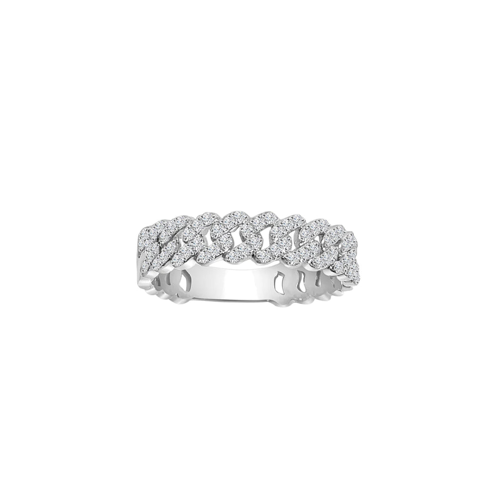 Diamond Cuban Ring White Gold (14K)