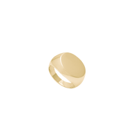 Anel de selo lateral oval oco (14K)