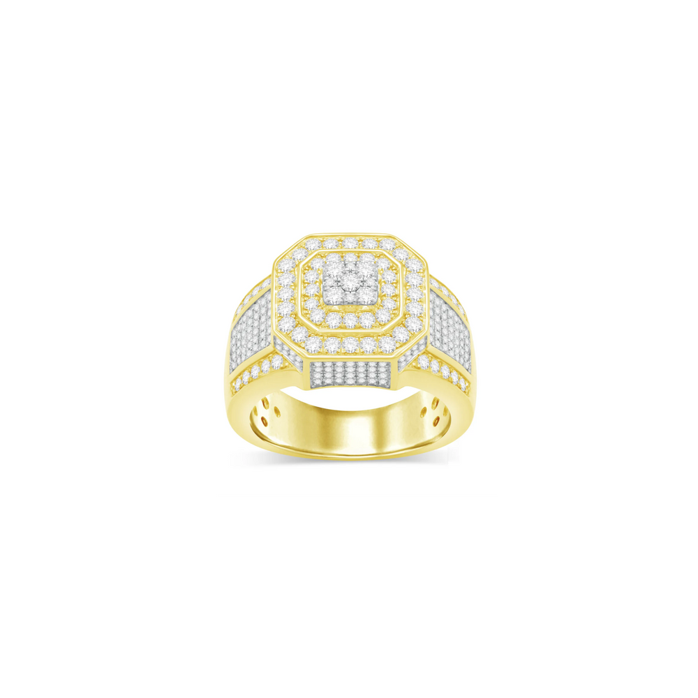 Diamond Octagon Men Ring (14K)