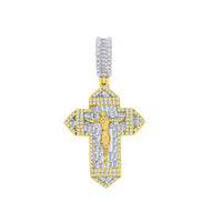 Jesus Christ Diamond Baguette Cross Pendant (14K)