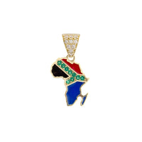 Enamel Africa Map Pendant (14K)