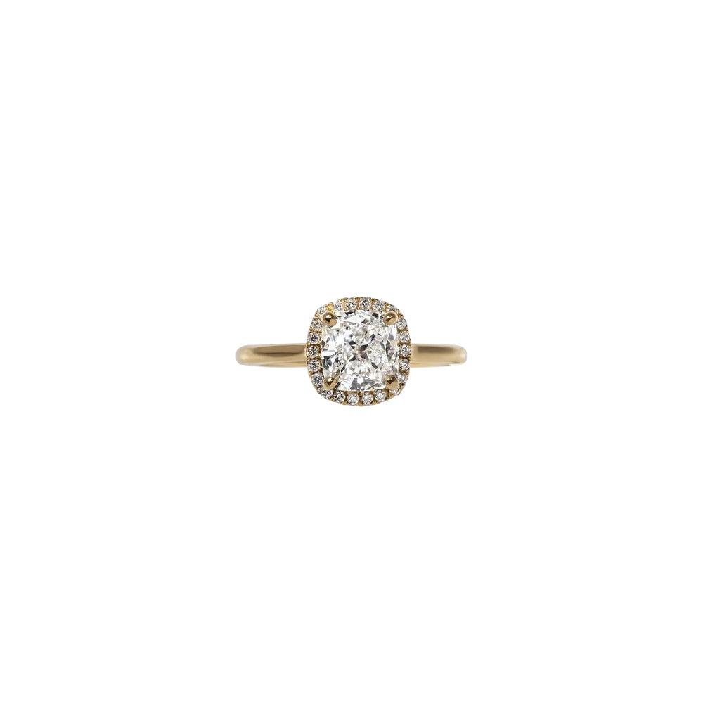 Cushion Engagement Ring (Yellow Silver)