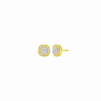 Diamond Square Screw Earring (14K)