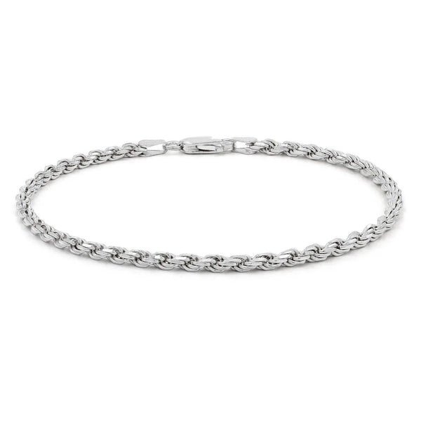 Solid Rope Anklet Bracelet (Silver)