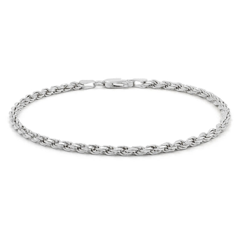 Solid Rope Anklet Bracelet (Silver)
