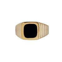 Square Black Onyx Signet  Ring (14K)