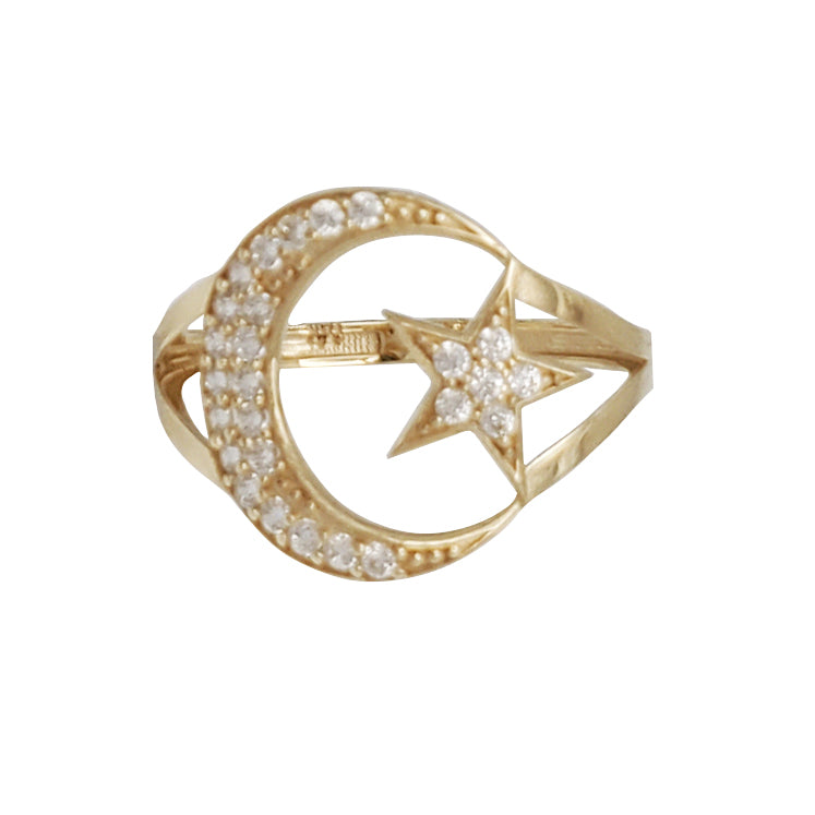 Star & Crescent  Ring (14K)