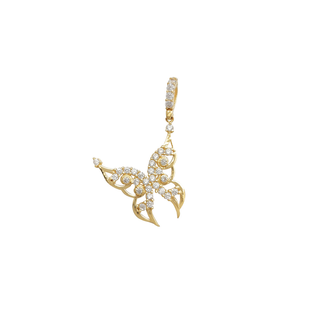 Stone-Set Butterfly Pendant (14K)