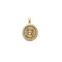 Stone-set Jesus Head Medallion Pendant (14K)