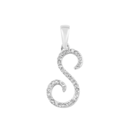 [0.7 inch] Diamond Initial Letter Pendant (14K)