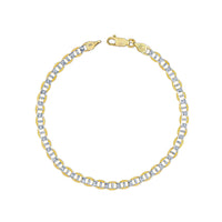 [Solid] Two-Tone Flat Mariner Bracelet (10K).