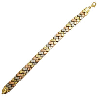 Tricolor W Link Fancy Bracelet (14K).