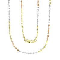 Tricolor Moon Cut Chain (14K)