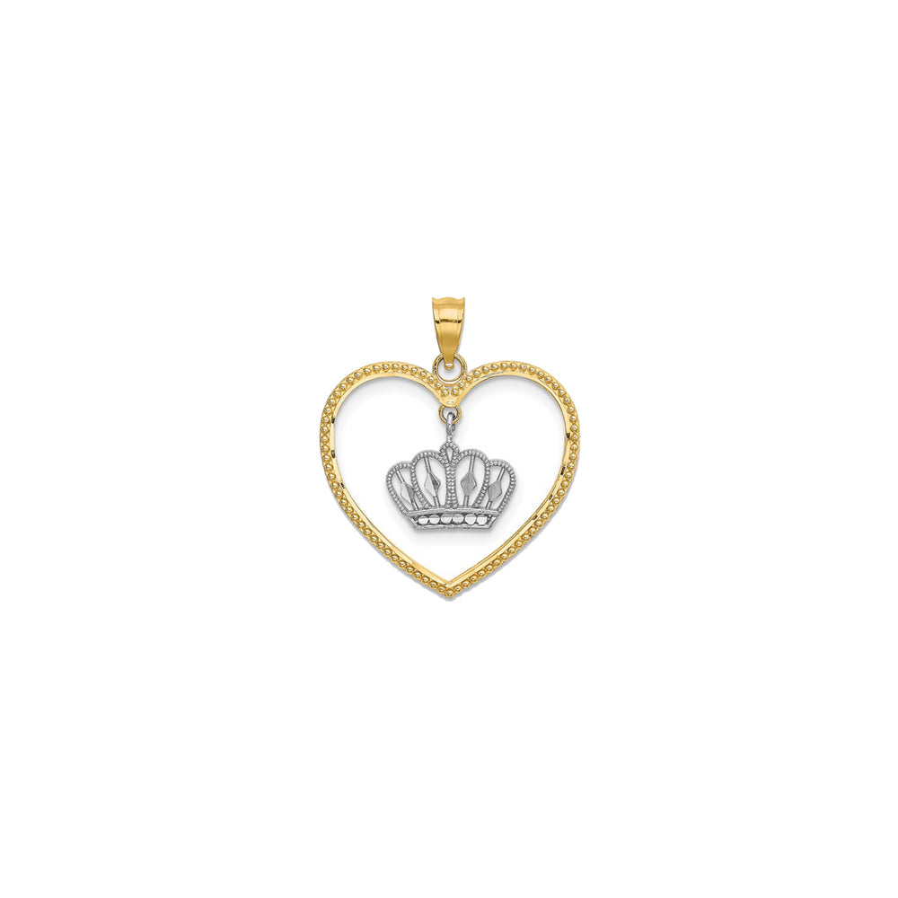 Two Tone Crown Pendant (14K)