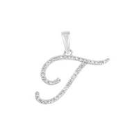 [0.7 inch] Diamond Initial Letter Pendant (14K)